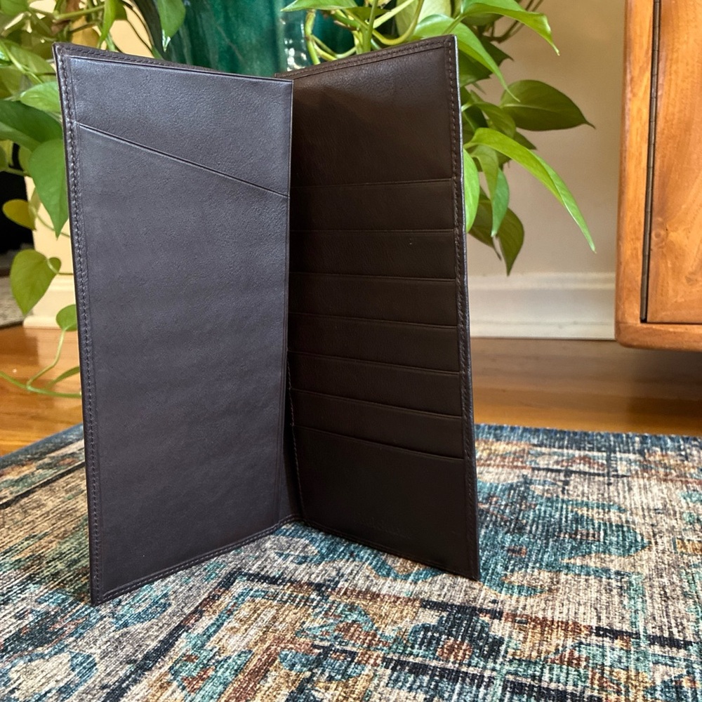 Paul Stewart bifold long wallet brown leather